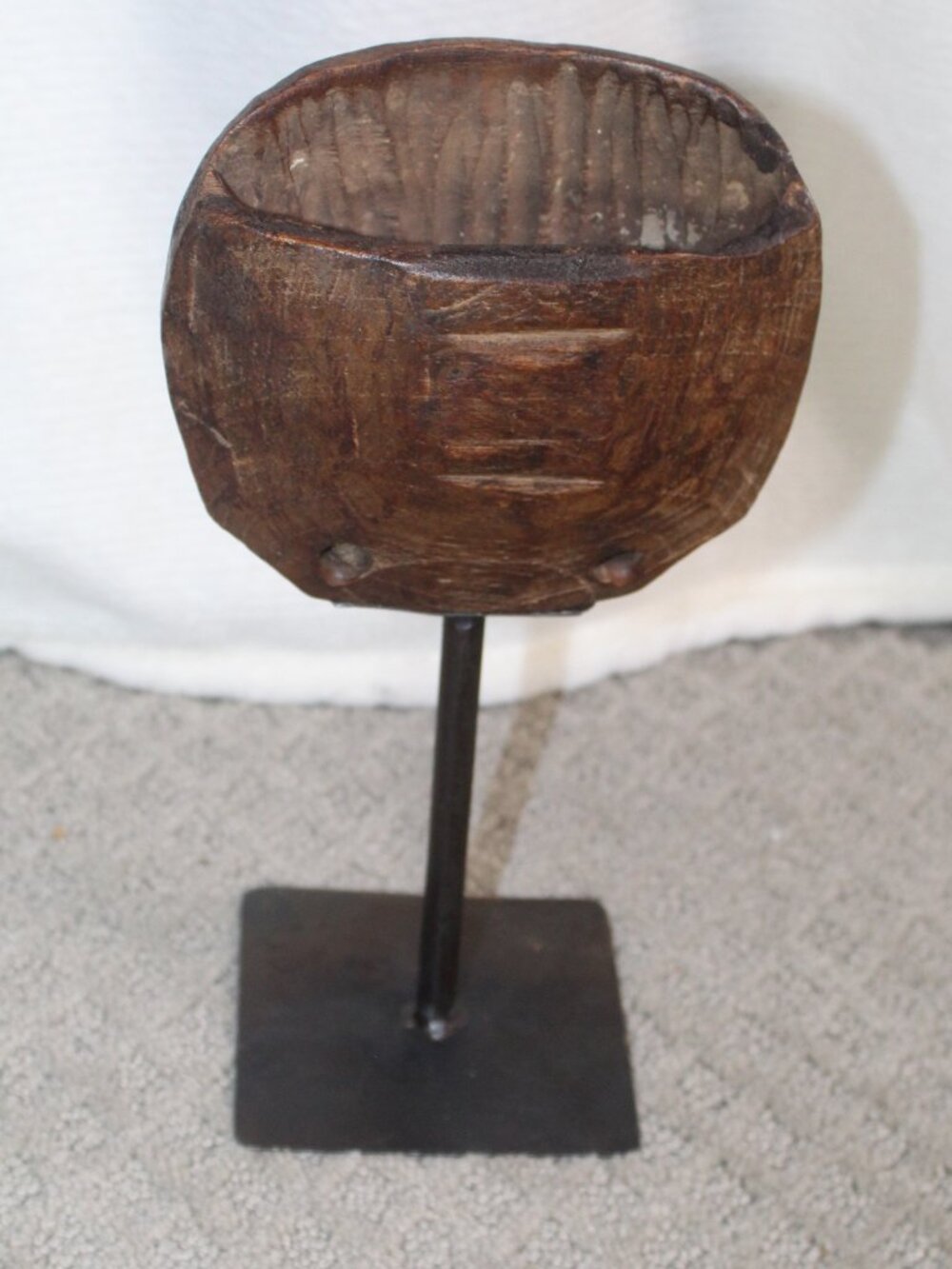 Antique Hand Carved Indian Vessel Ethnic Tribal Art MCM Minimalist
